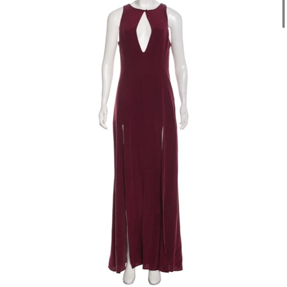 ||SOLD|| Stone Cold Fox Silk Maxi Sleeveless Split Hem Dress - 2 Medium
